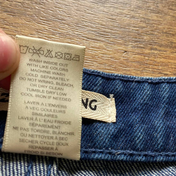 Billabong Hi-Rise Cut-Off Shorts Denim Blue Cotton Stretch Medium Wash Size 30 - Picture 9 of 11